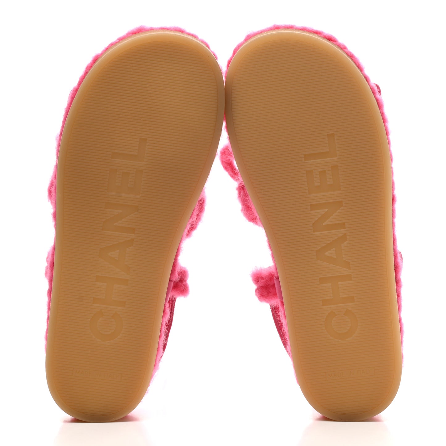 Cord Lambskin Quilted Logo Sandals 37 Pink
