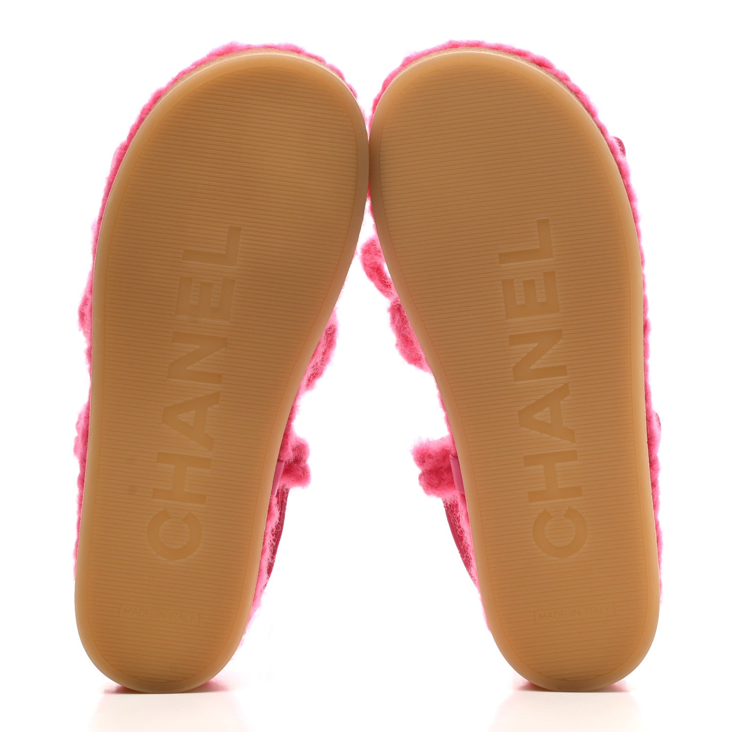 Chanel Cord Lambskin Quilted Logo Sandals 37 Pink 5 of 9