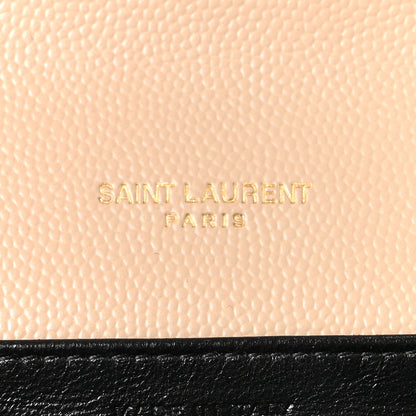 Saint Laurent Grain De Poudre Monogram Cassandra Chain Wallet Dark Beige 6 of 9