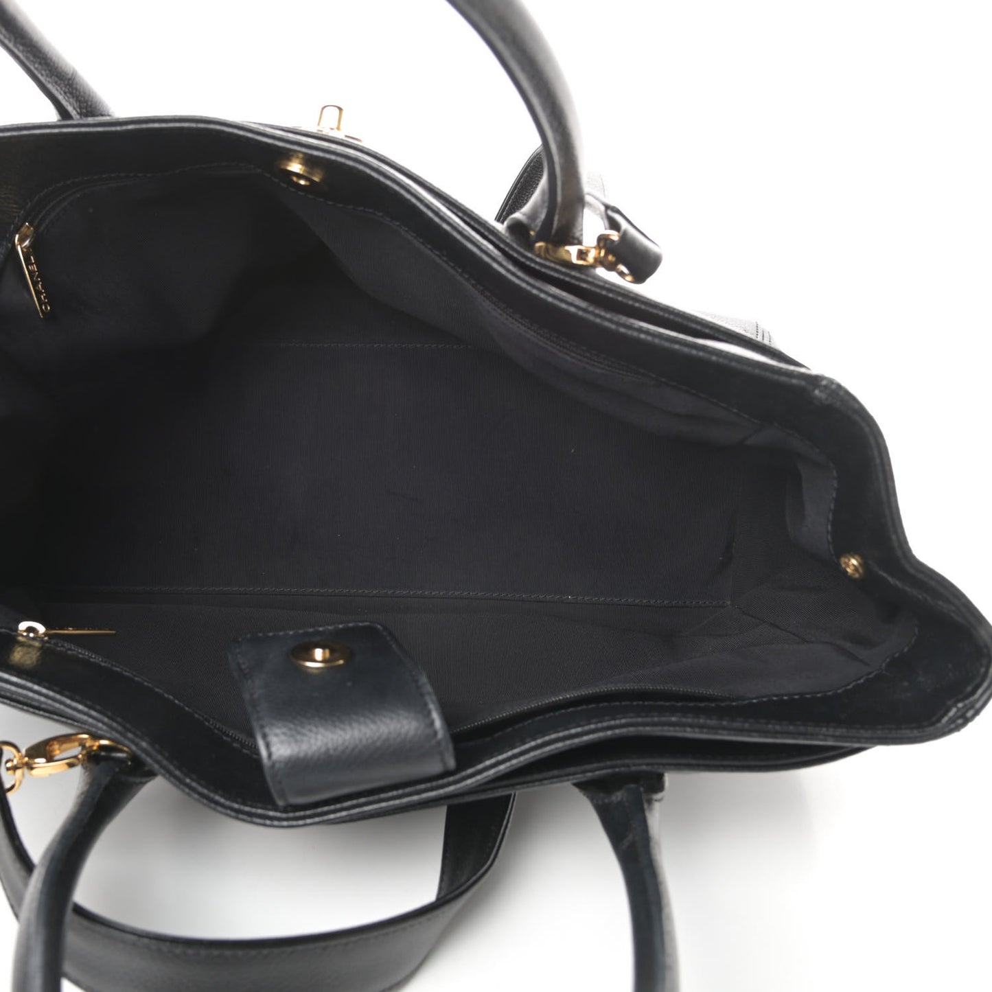 Calfskin Cerf Shopper Tote Black