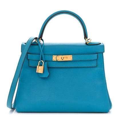 Hermes Evercolor Kelly Retourne 28 Bleu Zanzibar 1 of 17