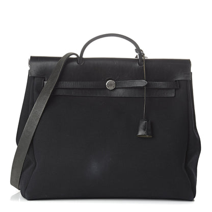 Hermes Toile Vache Calfskin Herbag 39 MM Black 1 of 15
