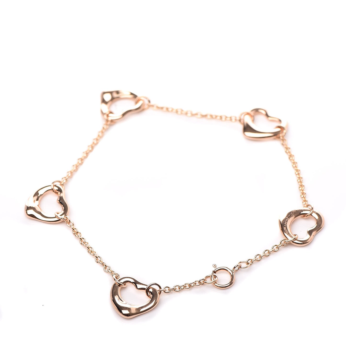 18K Rose Gold Elsa Peretti 5 Open Heart Bracelet