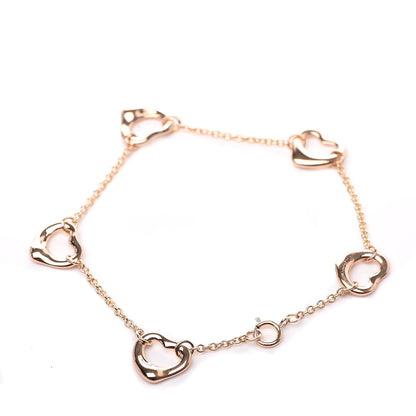 Tiffany 18K Rose Gold Elsa Peretti 5 Open Heart Bracelet 3 of 4