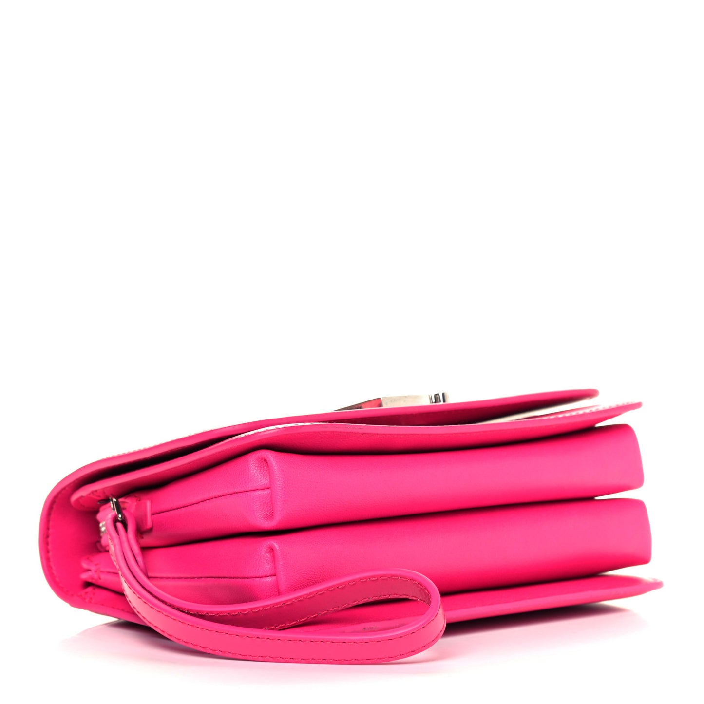 Shiny Box Calfskin Small B Bag Acid Fuchsia