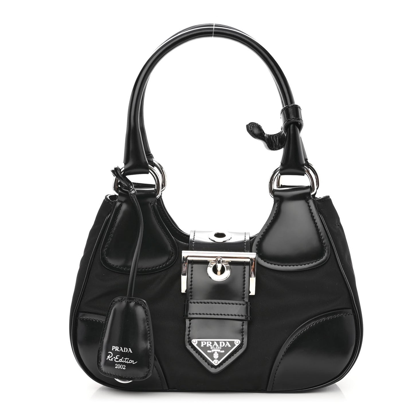 Re-Nylon Spazzolato Re-Edition 2002 Moon Bag Black