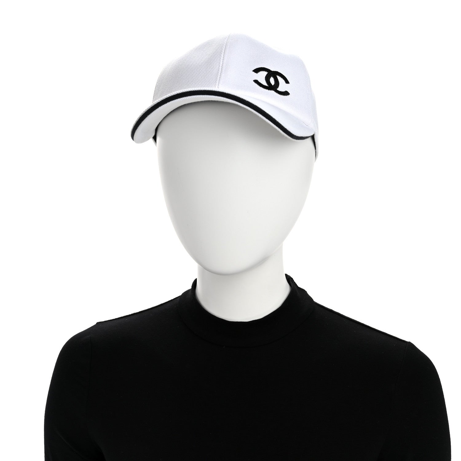 Chanel Cotton CC Cap Hat White Black 2 of 8