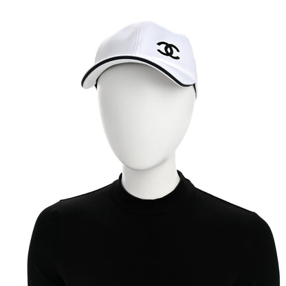 Chanel Cotton CC Cap Hat White Black 2 of 8