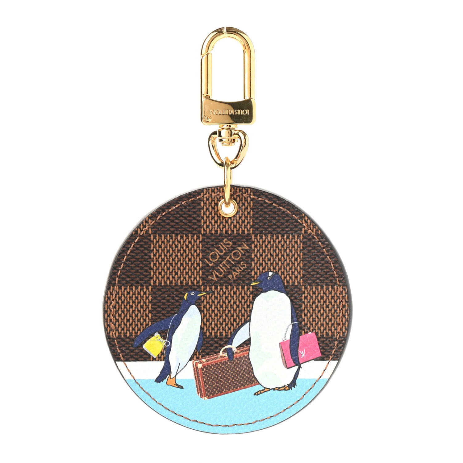 Louis Vuitton Damier Ebene 2017 Christmas Animation Bag Charm Key Ring 1 of 5