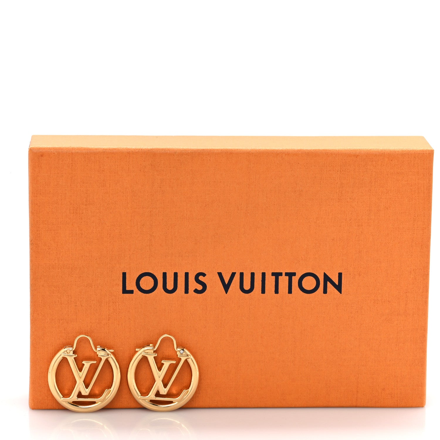 Louis Vuitton Metal Small Louise Hoop Earrings Gold 4 of 5