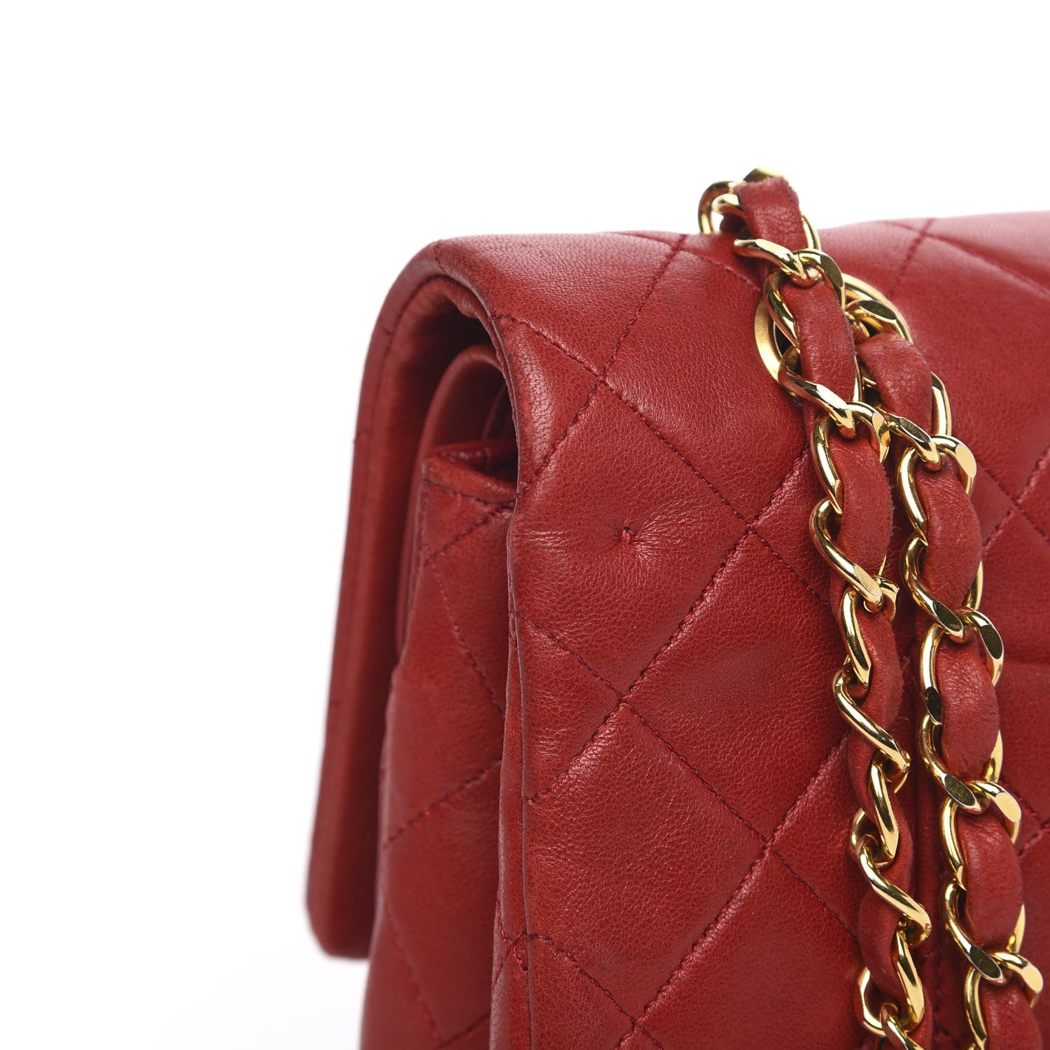 Chanel Lambskin Quilted Medium Double Flap Red 14 of 17