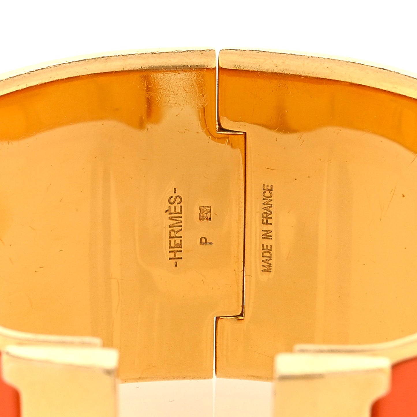 Enamel Extra Wide Clic Clac H Bracelet GM Orange