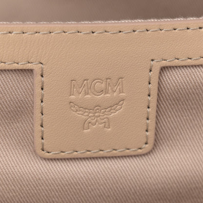 MCM Metallic Visetos Striped Medium Stark Backpack White Beige 6 of 12
