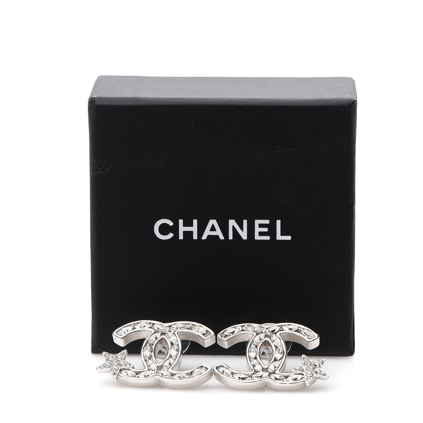Crystal CC Starfall Earrings Silver