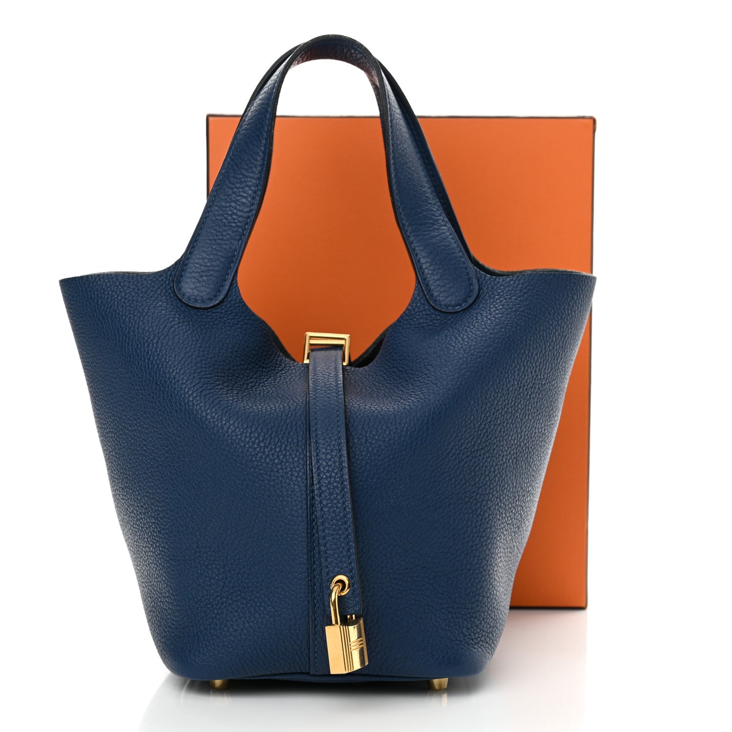 Hermes Taurillon Maurice Picotin Lock 18 PM Deep Blue 14 of 14
