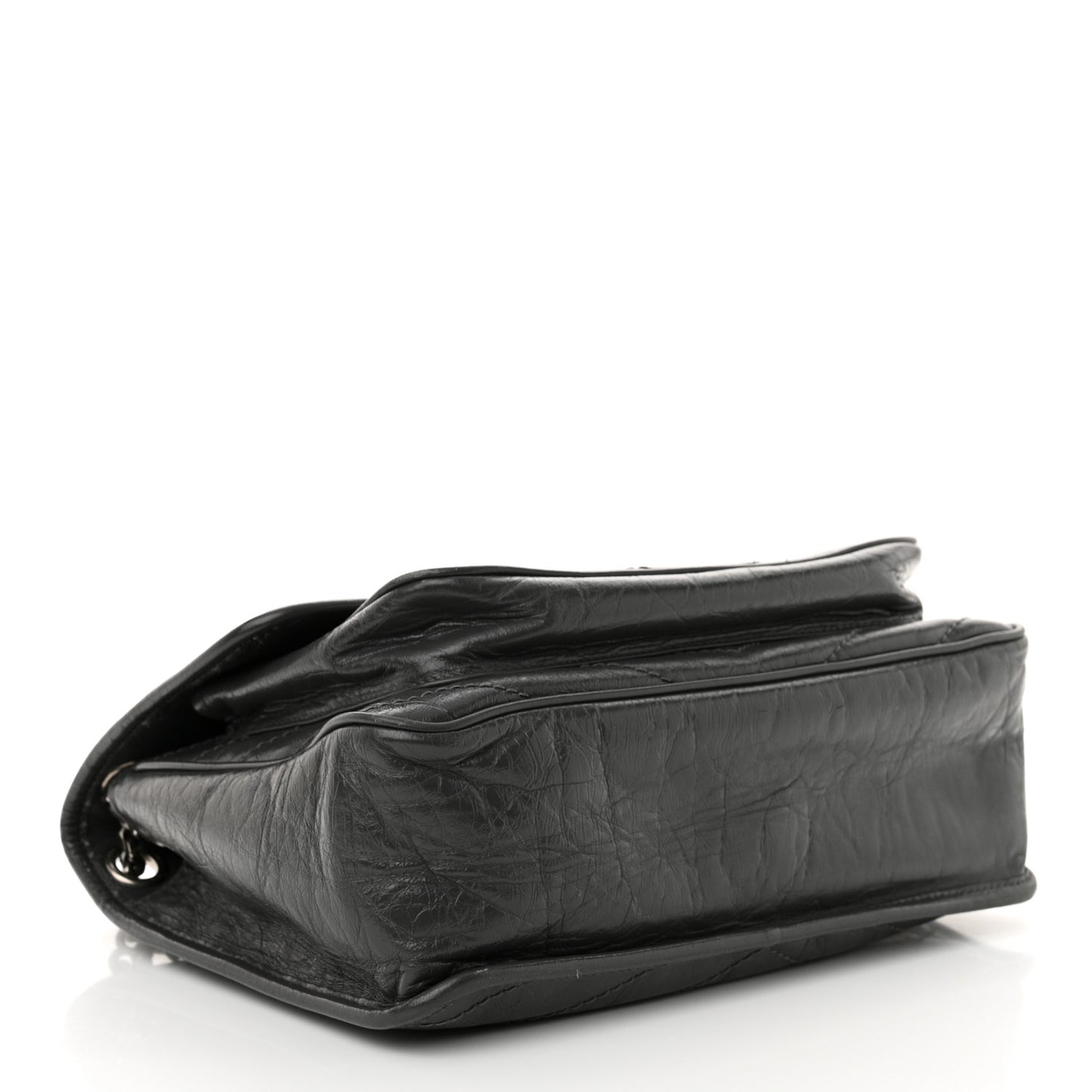 Crinkled Calfskin Matelasse Monogram Medium Niki Chain Satchel Storm