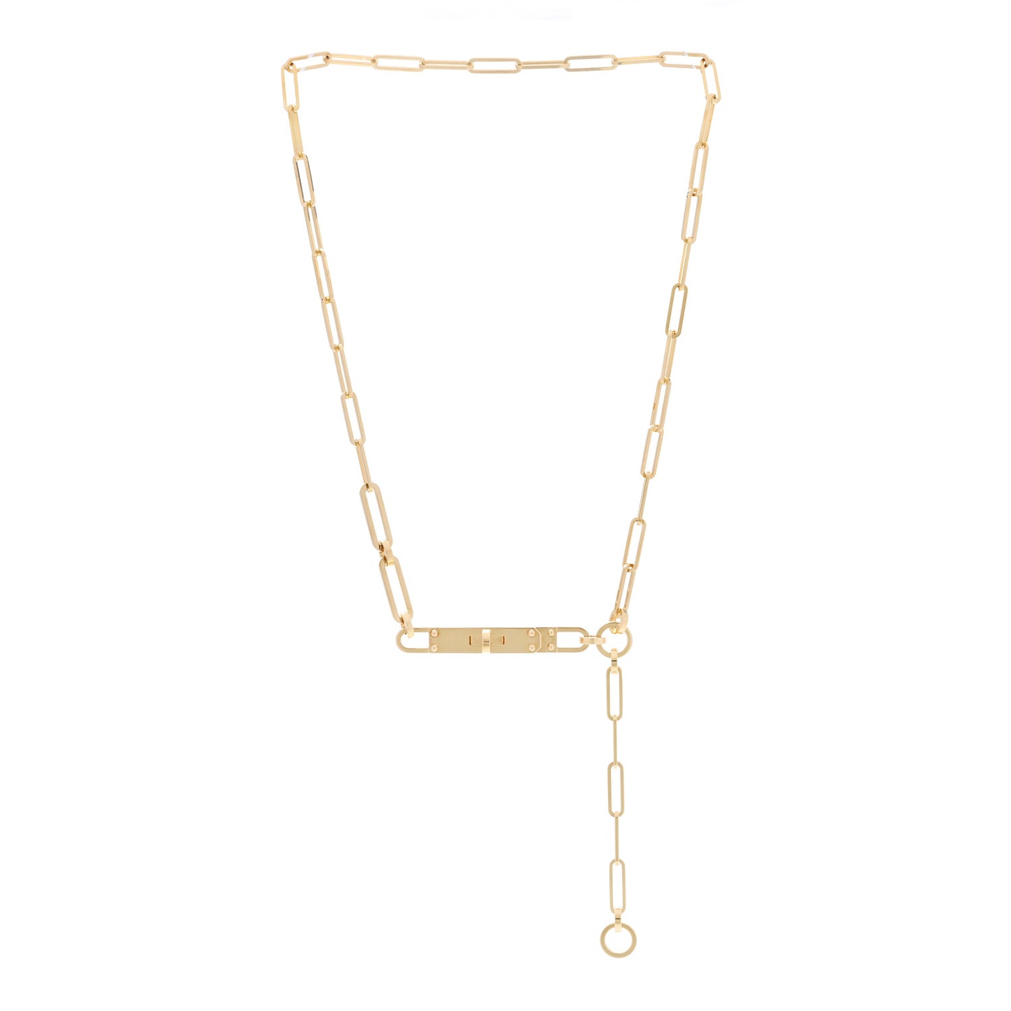18K Yellow Gold PM Kelly Chaine Lariat Necklace SH