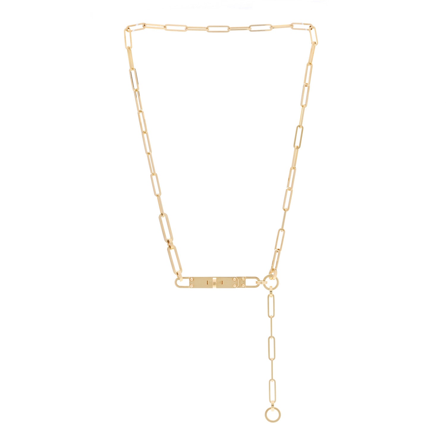 Hermes 18K Yellow Gold PM Kelly Chaine Lariat Necklace SH 3 of 5