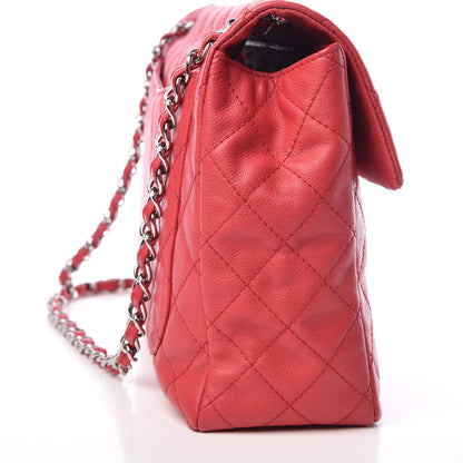 Chanel Washed Caviar Quilted Maxi Single Flap Fuchsia 10 of 10