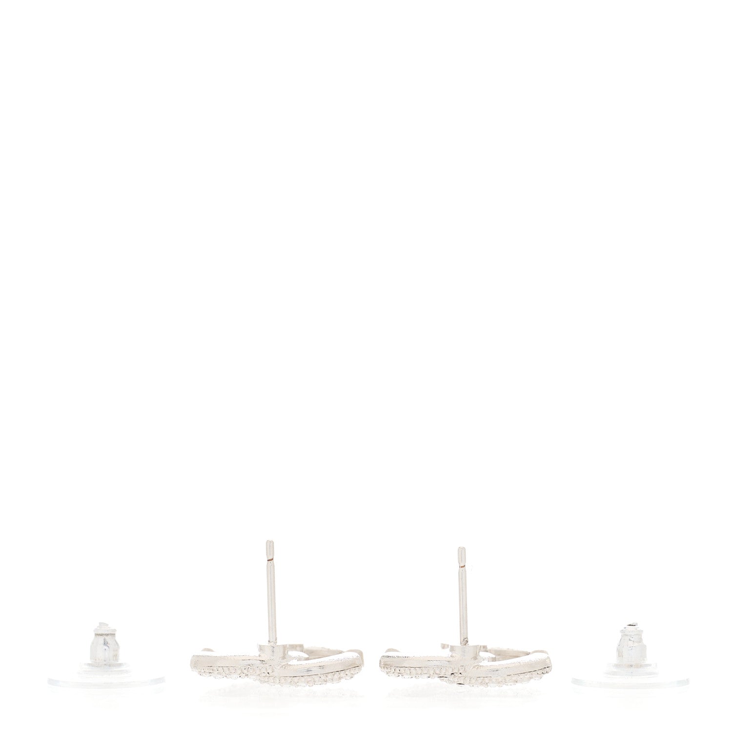 Chanel Crystal CC Earrings Silver 2 of 3