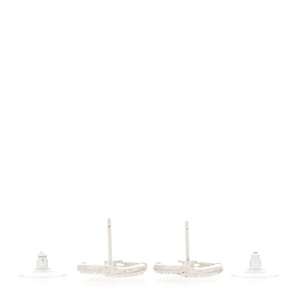 Chanel Crystal CC Earrings Silver 2 of 3