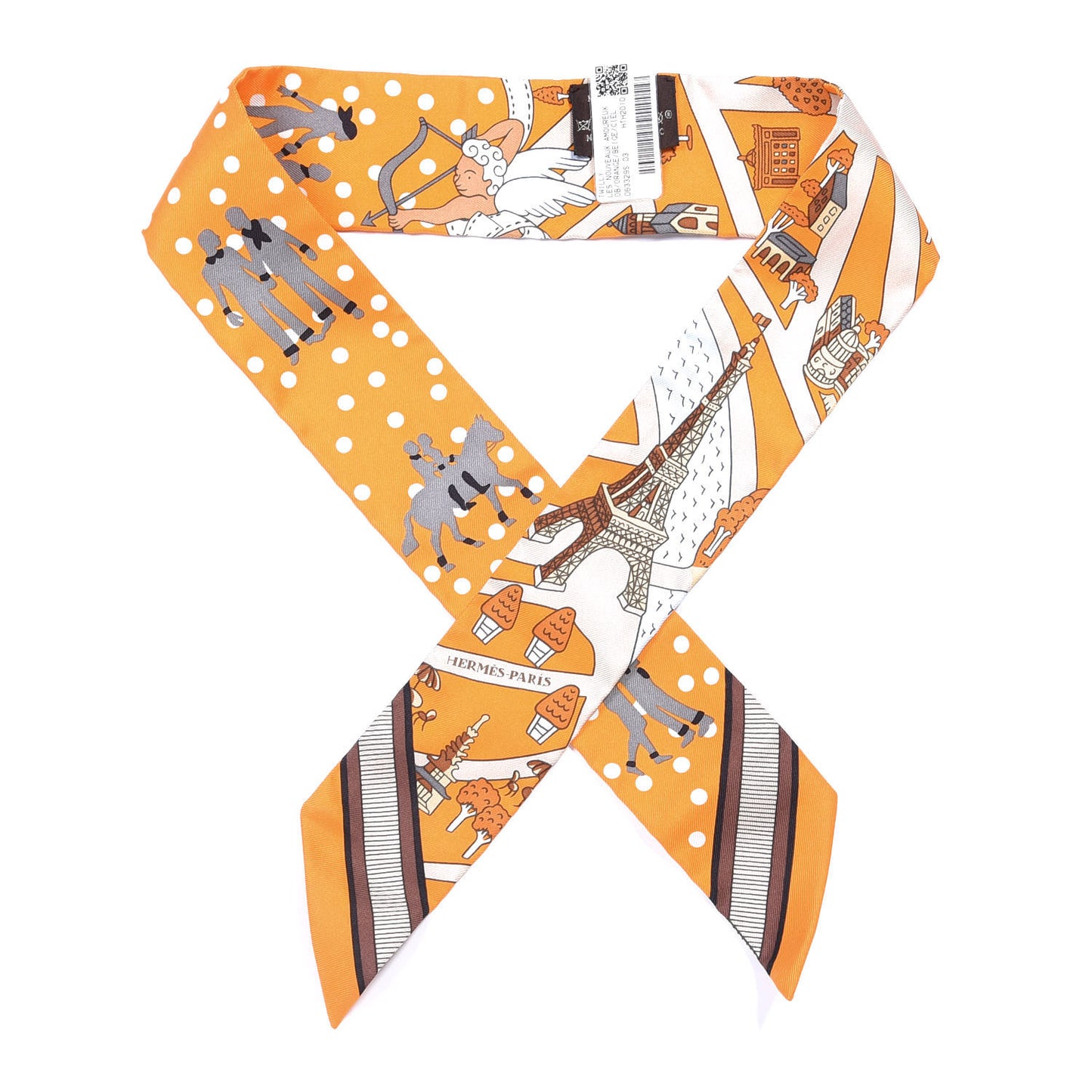 Silk Les Nouveaux Amoureux de Paris Twilly Orange Ciel Beige