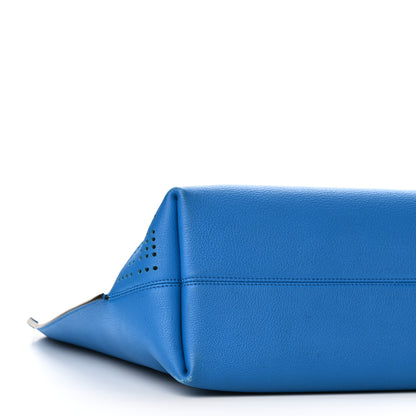 Christian Dior Calfskin Perforated Cannage Dioriva Tote Blue 8 of 9