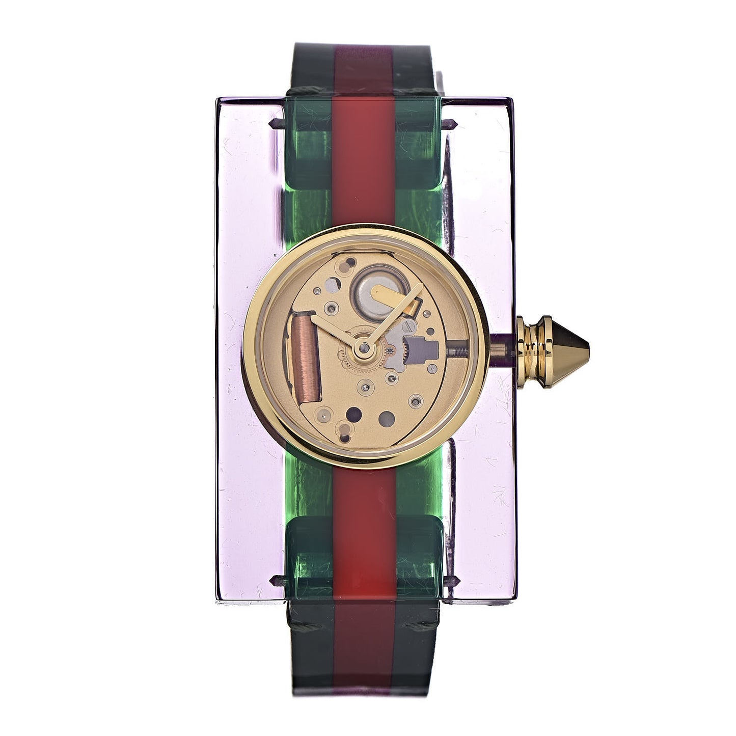Stainless Steel Calfskin Plexiglass 24mm Skeleton Quartz Watch