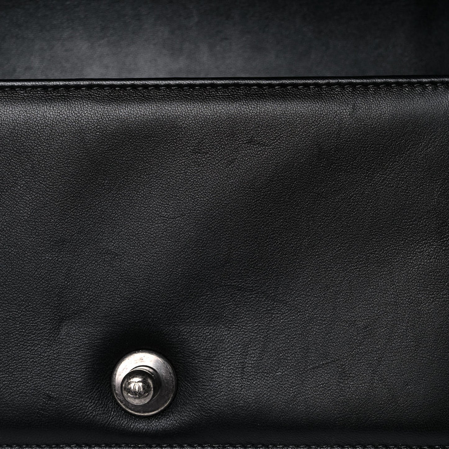 Lambskin Quilted Small Boy Flap Black