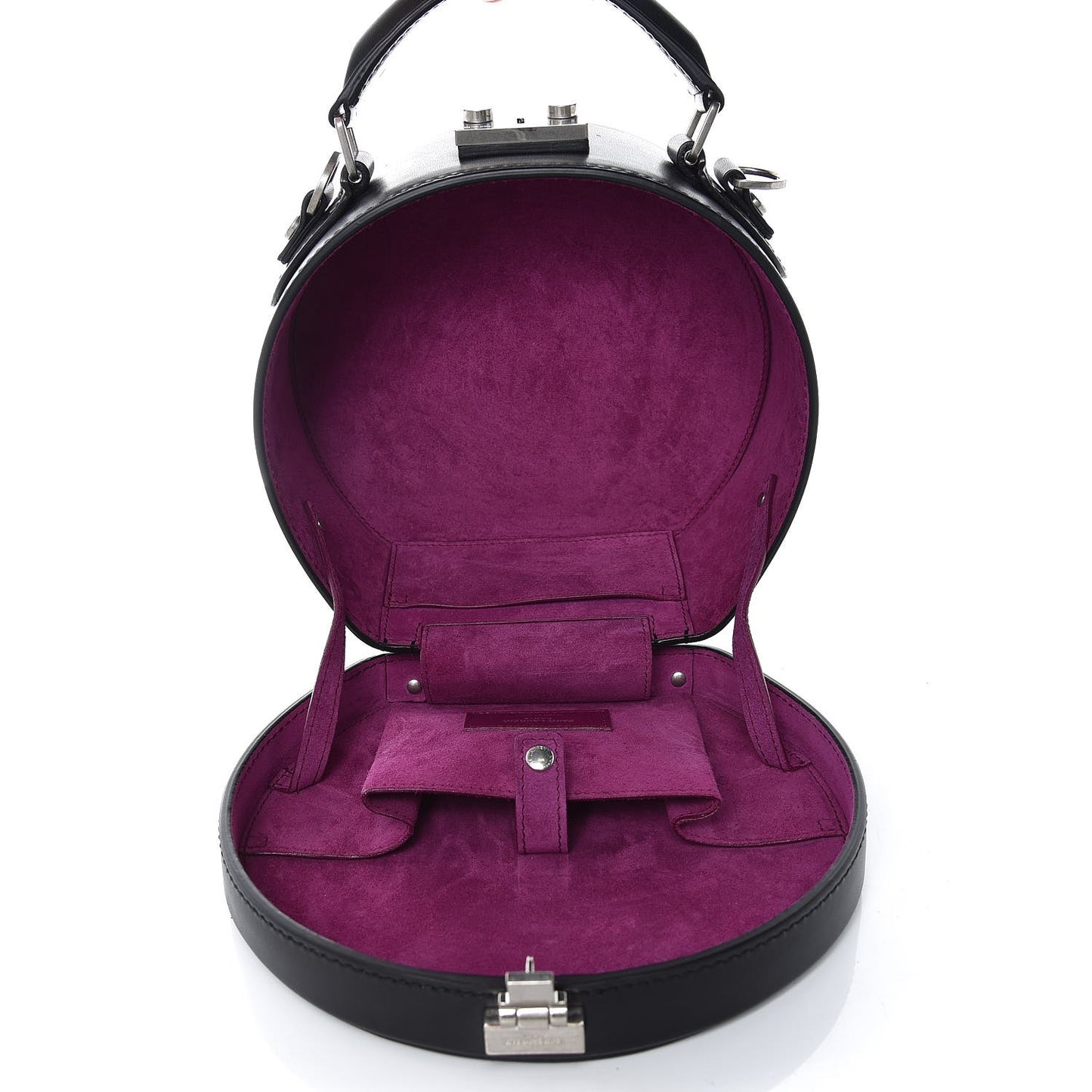 Calfskin Small Mica Hat Box Black