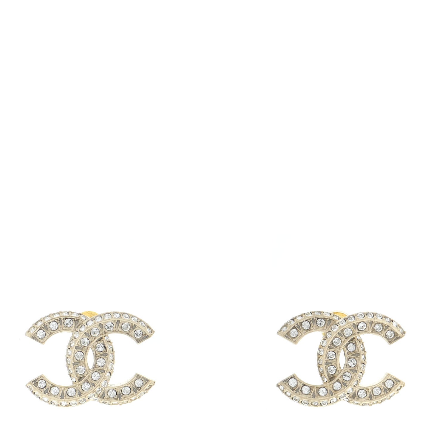 Crystal Timeless CC Earrings Light Gold