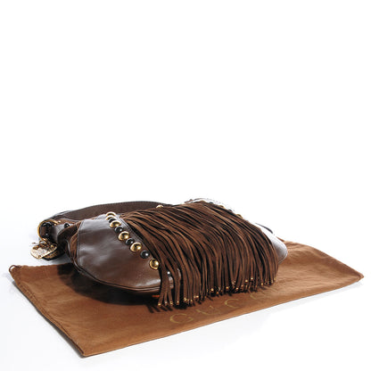 Gucci Leather Suede Fringe Babouska Hobo Brown 4 of 9