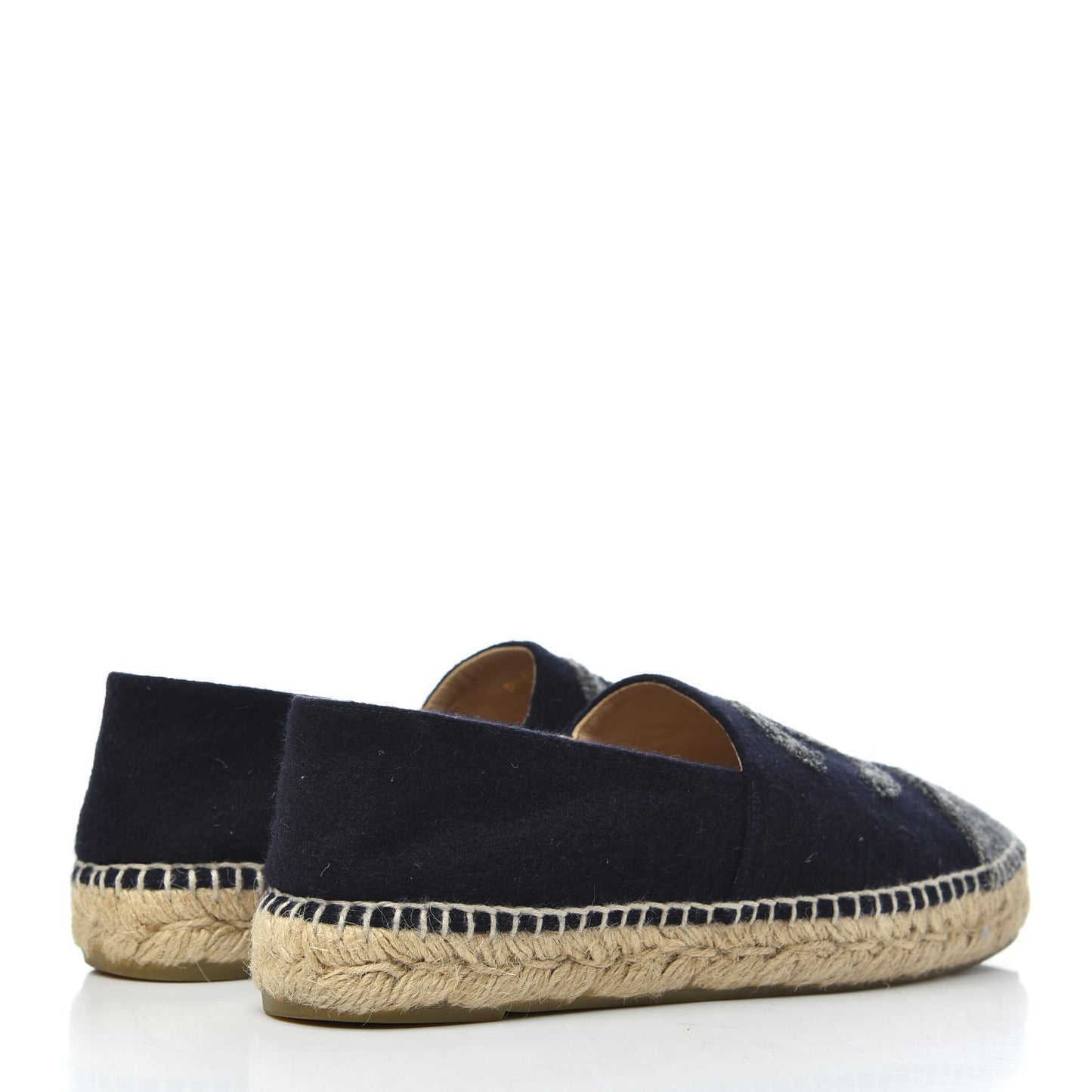 Velvet Tweed CC Espadrilles 38 Navy Grey