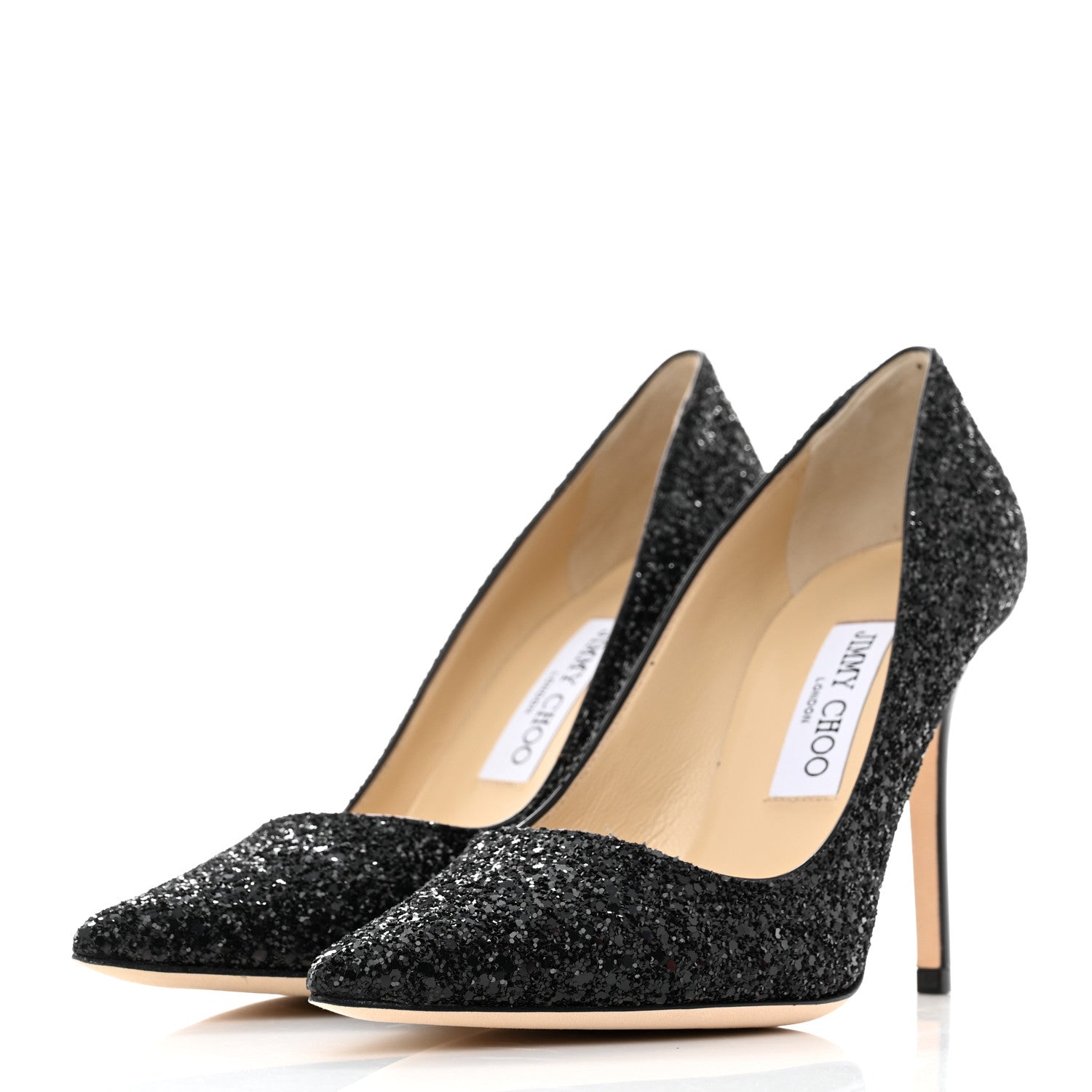 Jimmy Choo Coarse Glitter Abel 100 Pumps 37.5 Black 3 of 8
