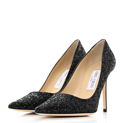Jimmy Choo Coarse Glitter Abel 100 Pumps 37.5 Black 3 of 8