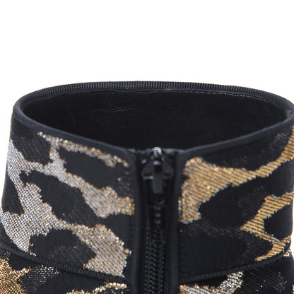 Christian Louboutin Jacquard Feline Moulamax 85 Booties 36 Black Gold 9 of 9