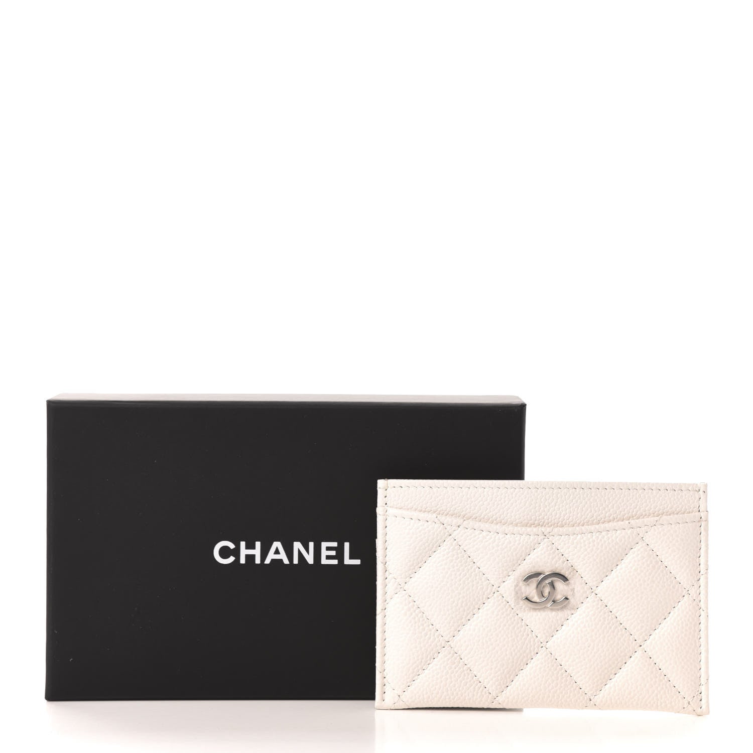 Chanel Caviar Quilted Card Holder White 8 of 8