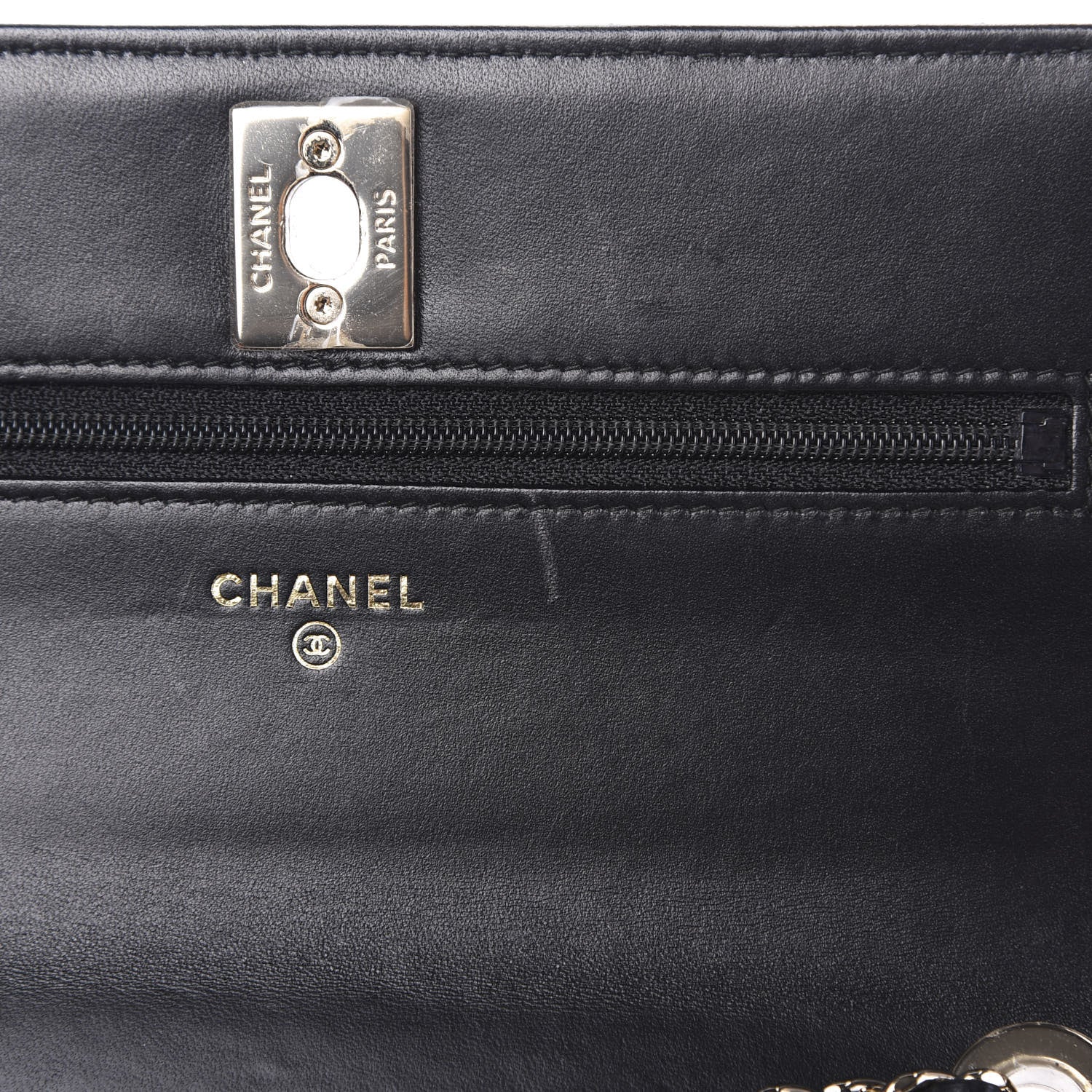 Chanel Lambskin Quilted Trendy CC Wallet On Chain WOC Black 7 of 13