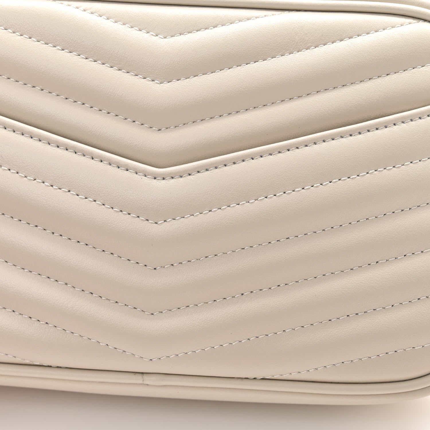 Saint Laurent Calfskin Matelasse Monogram Mini Lou Camera Bag Crema Soft 12 of 13