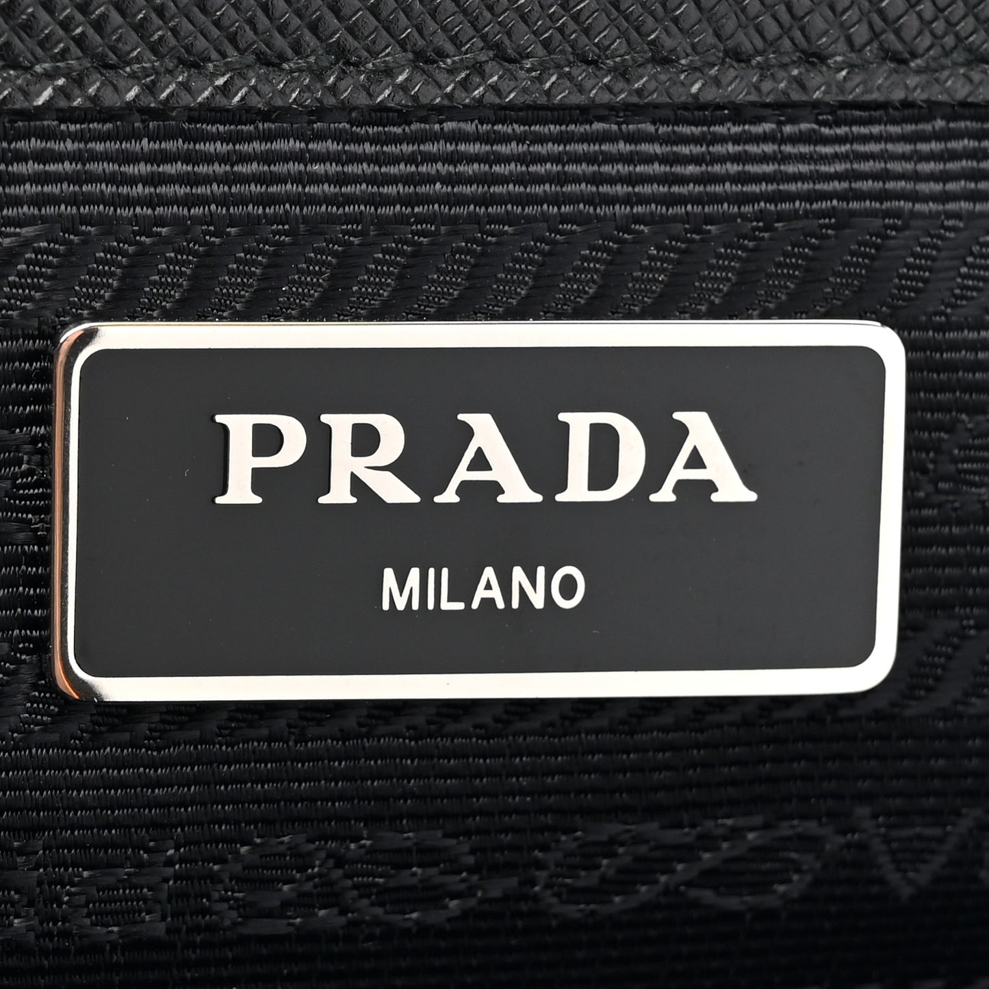 Nylon Vela Saffiano Medium Backpack Black