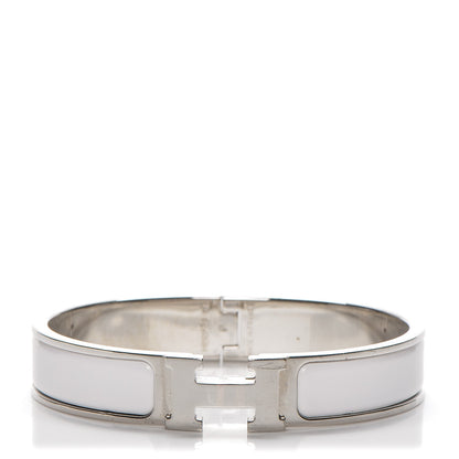Hermes Enamel Narrow Clic Clac H Bracelet PM White 1 of 4