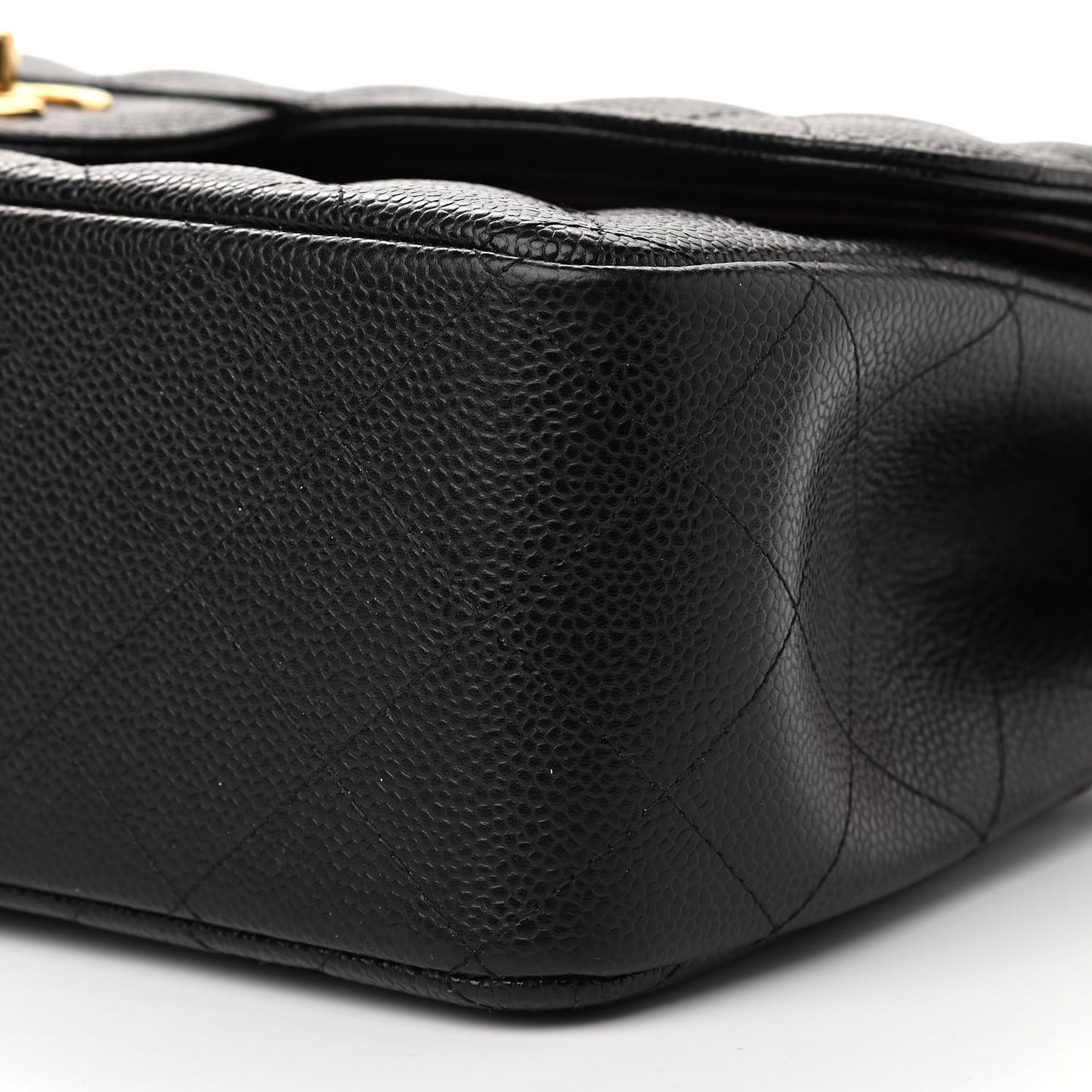 Caviar Quilted Jumbo Double Flap Black