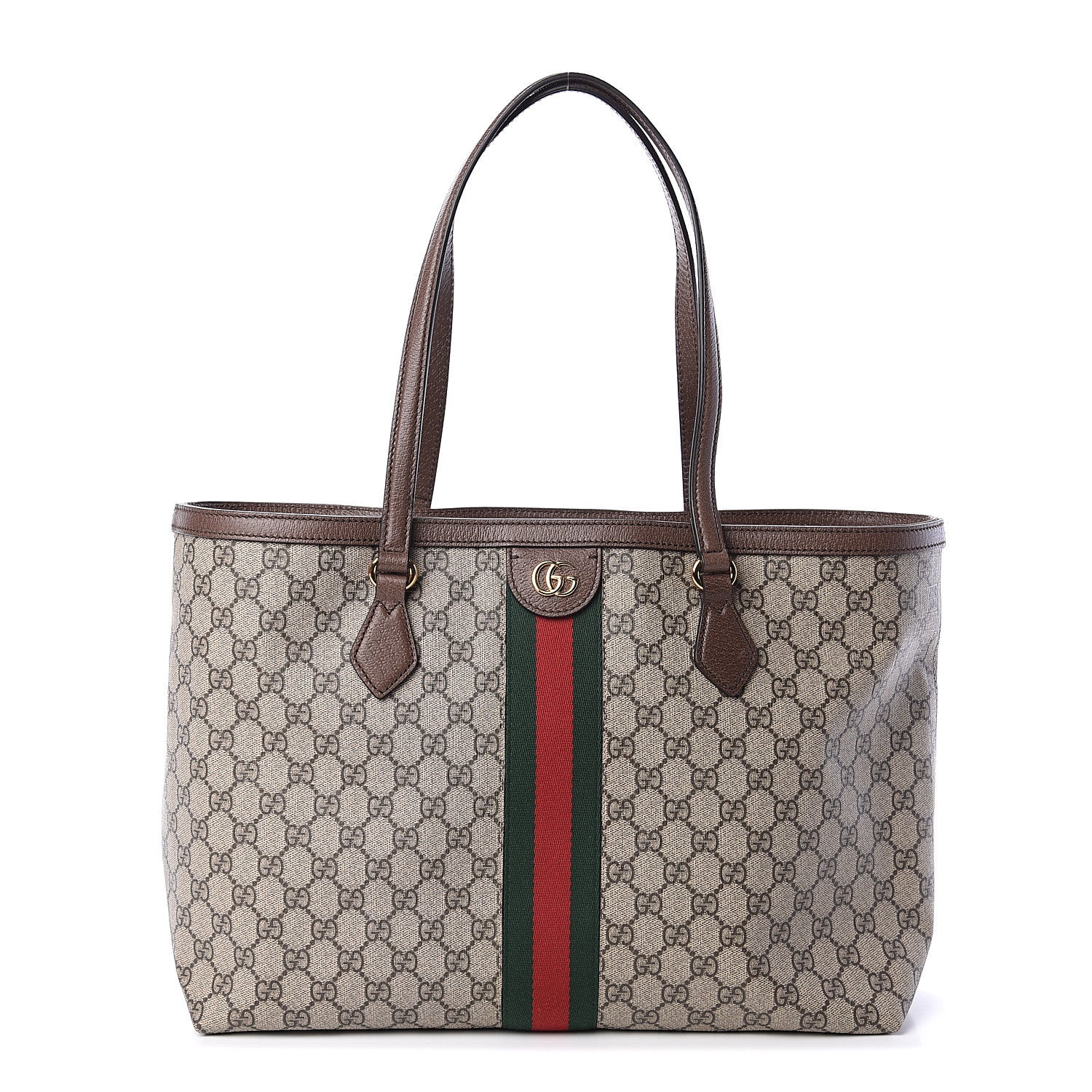 Gucci GG Supreme Monogram Medium Ophidia Shopping Tote Brown 1 of 8