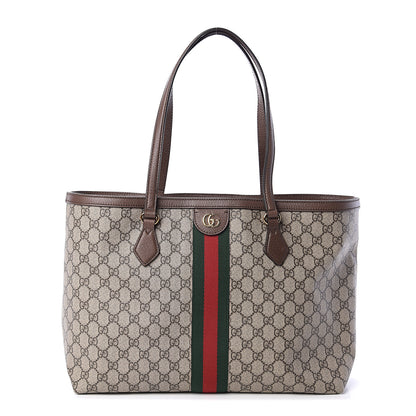 Gucci GG Supreme Monogram Medium Ophidia Shopping Tote Brown 1 of 8