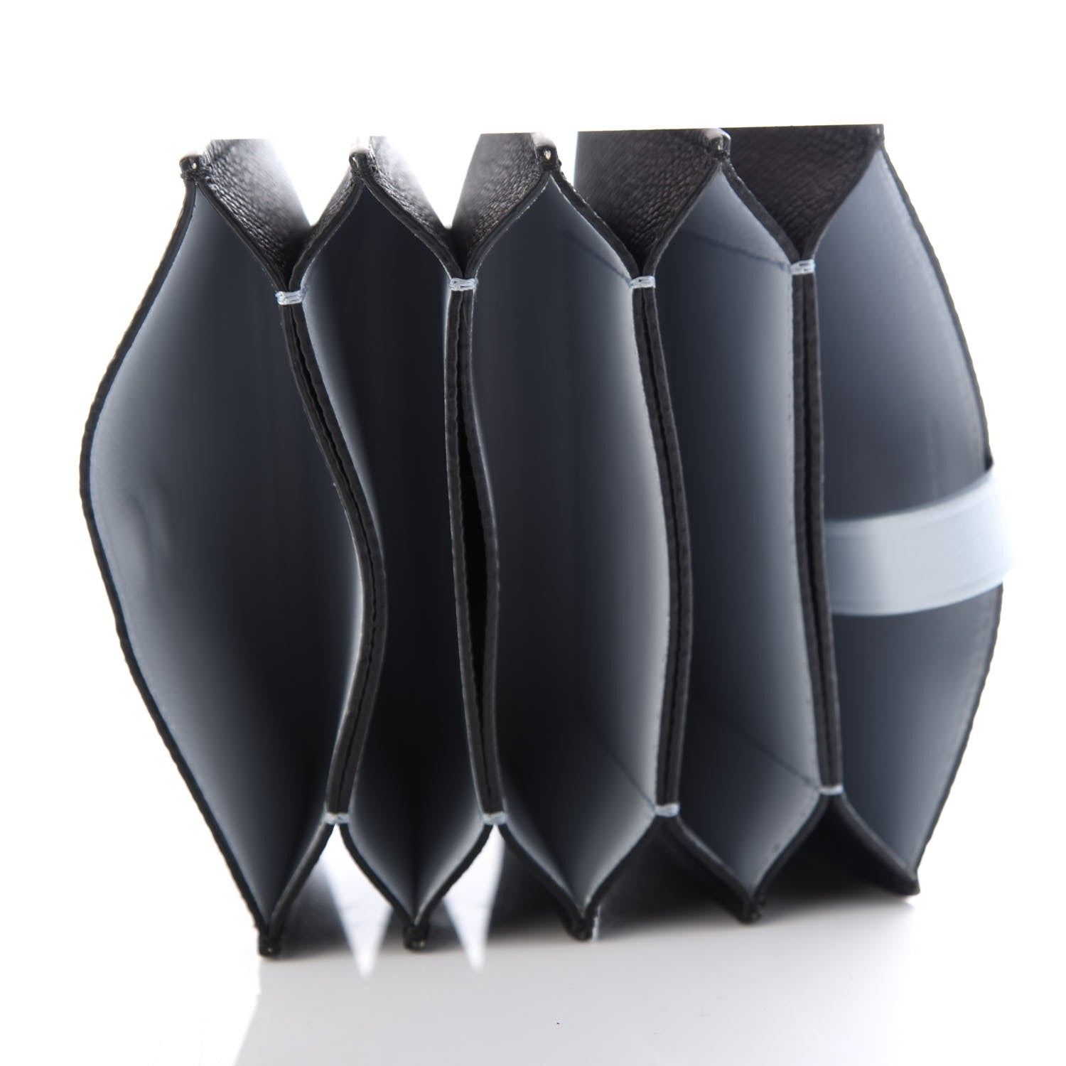 Celine Grained Shiny Calfskin Accordion Card Holder Black 5 of 7