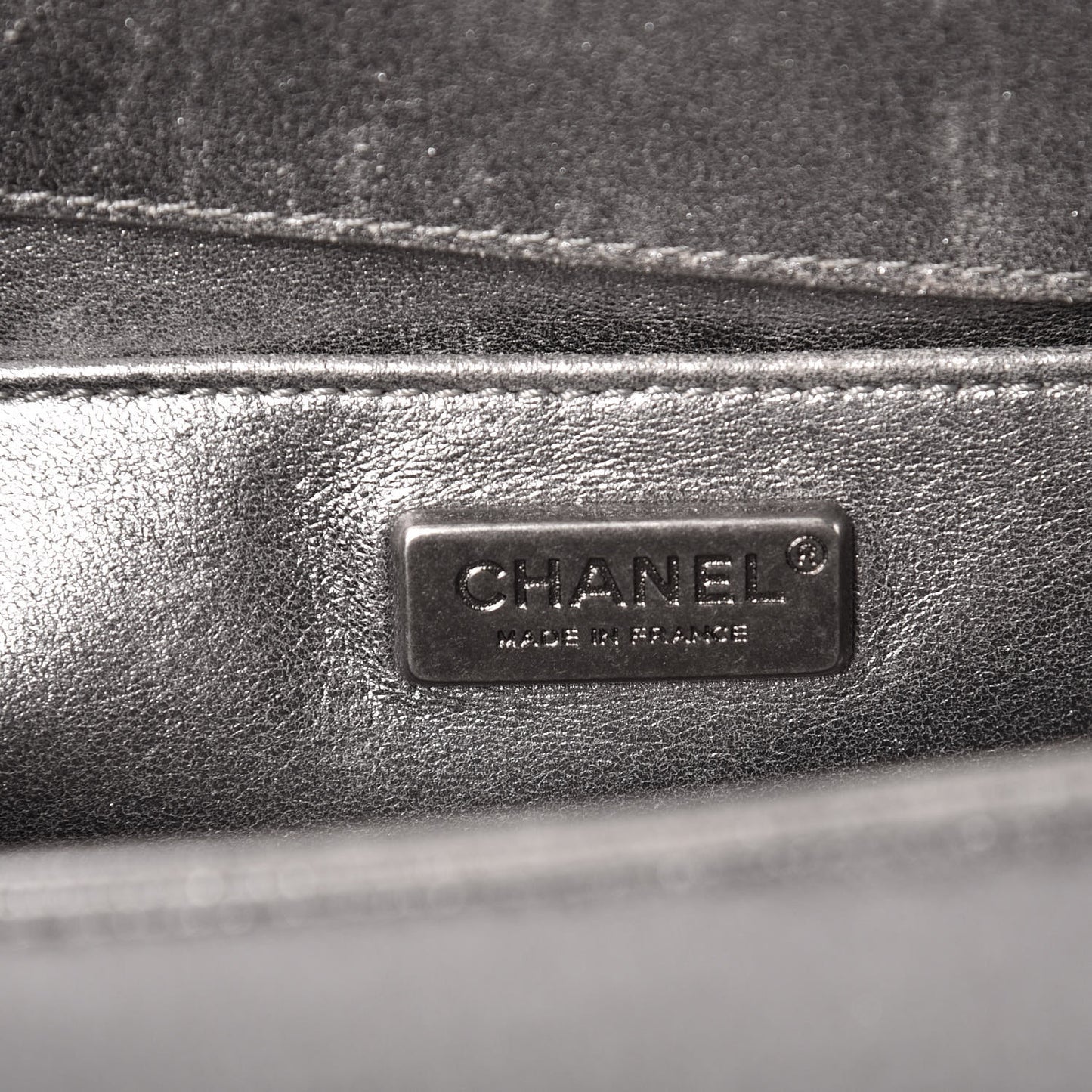 Metallic Lambskin Embellished Medium Boy Flap Silver