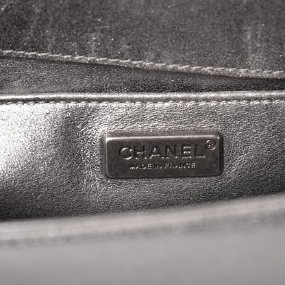 Chanel Metallic Lambskin Embellished Medium Boy Flap Silver 6 of 14