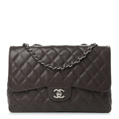 Chanel Caviar Quilted Jumbo Single Flap Dark Brown 1 of 13