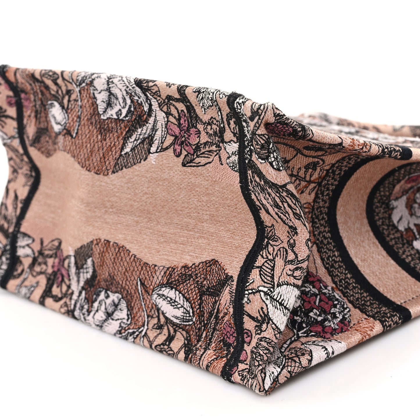 Canvas Embroidered Small Jardin Magique Book Tote Power Pink