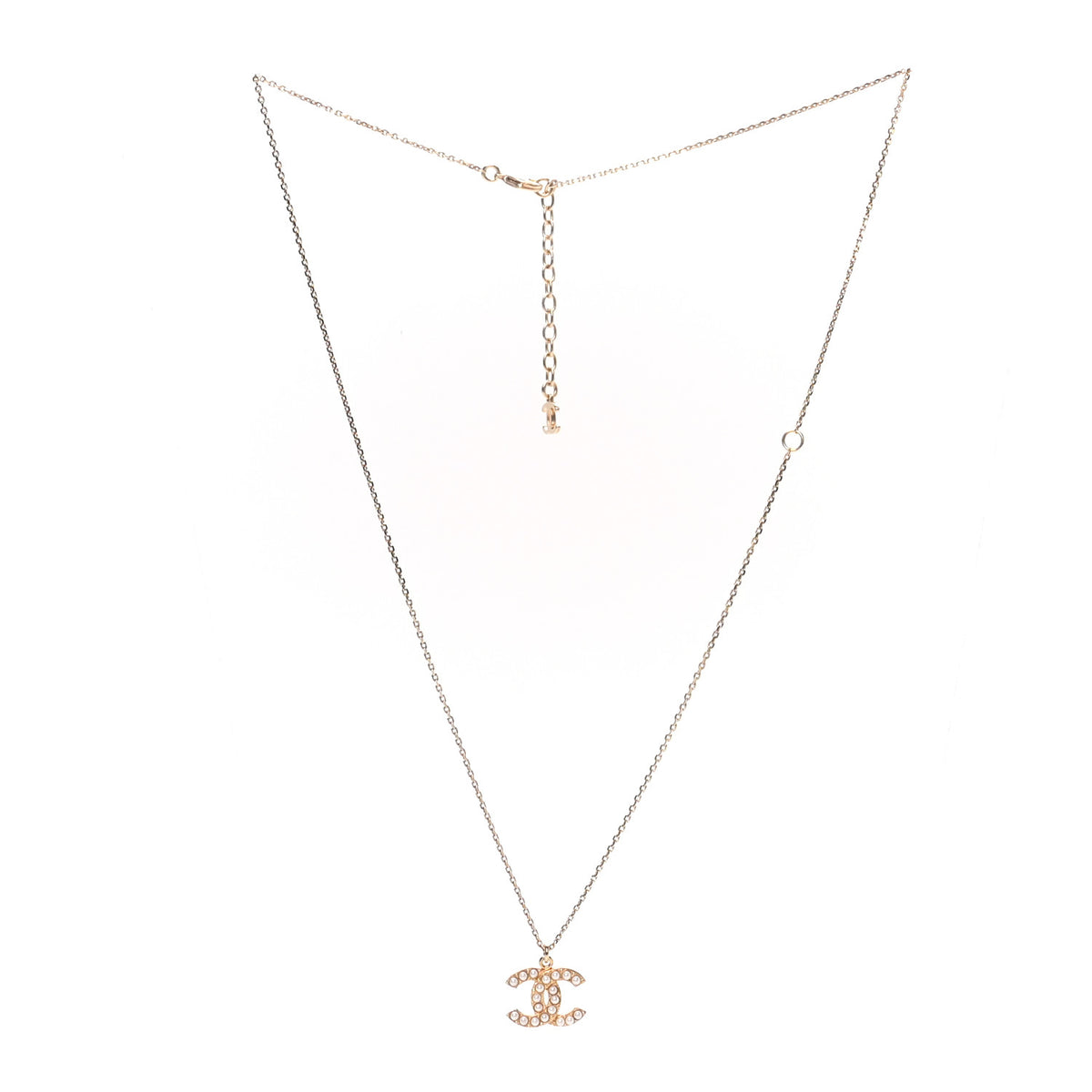 Chanel Pearl CC Pendant Necklace Gold 3 of 5